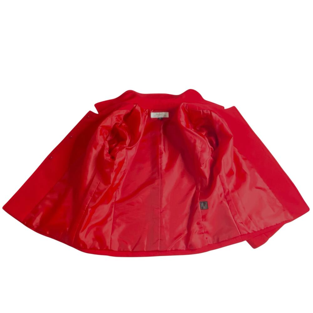 Tahari ASL Cropped Blazer Red Button Snaps Sz 6 Jacket Valentines Day Pop of Red - Picture 12 of 15